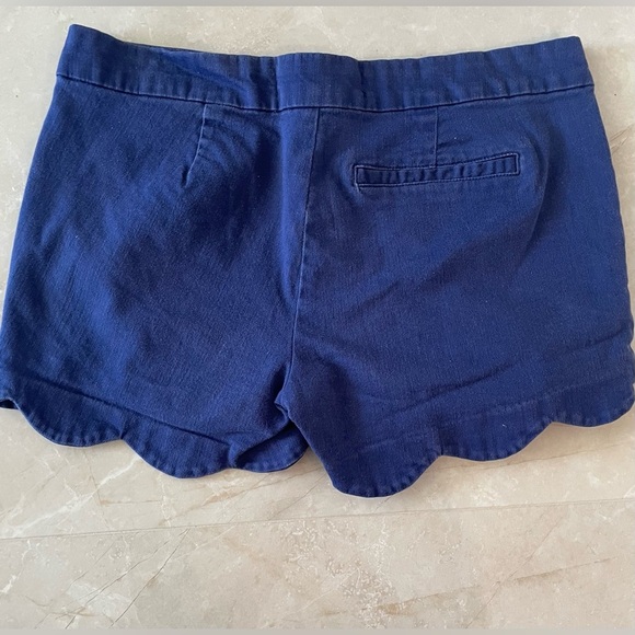 Blue Rain Women's Scallop Hem Shorts Mid Rise Chino Royal Blue Size medium - Picture 2 of 6